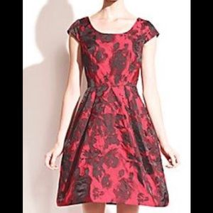 Betsey Johnson Red and black jacquard dress